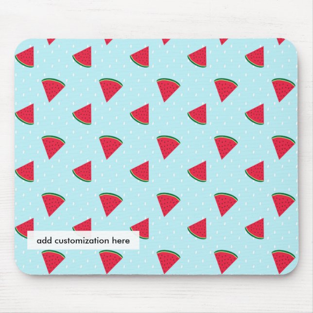Watermelon Blue Fun Summer Fruit Computer Mousepad (Vorne)