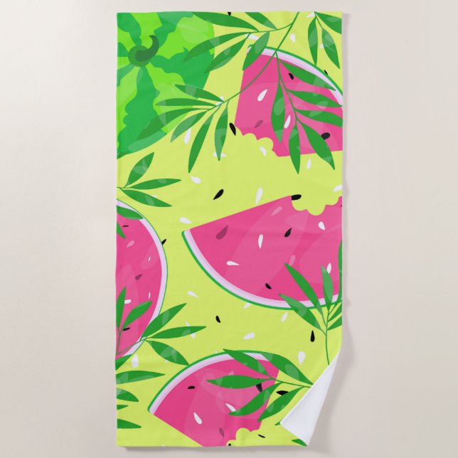Watermelon-Branchen Sommerfrische Tropen Strandtuch (Vorderseite)