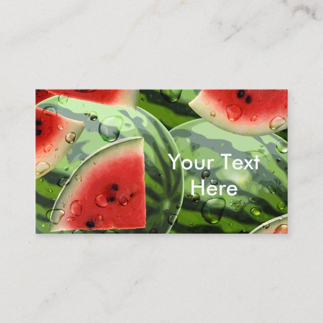 Watermelon Business Card 2 Indiziertes Papier Visitenkarte (Vorderseite)