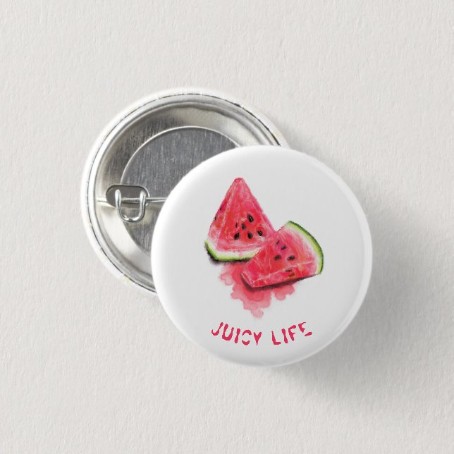 Watermelon Button Red Sweet Juicy Leckere Stücke (Vorne & Hinten)