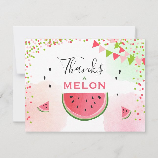 Watermelon Carte de remerciements Merci un anniver (Devant)