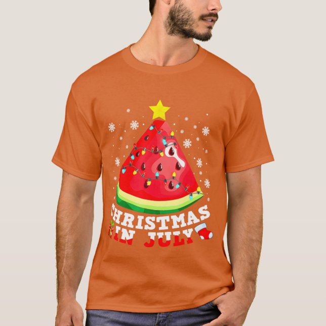 Watermelon Christmasree Weihnachten im Juli Junge T-Shirt (Vorderseite)