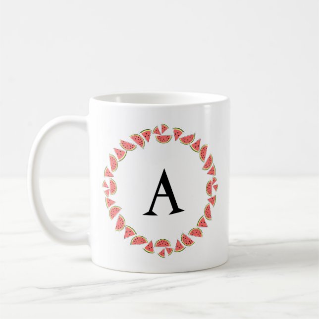 Watermelon Circle Monogram Kaffeetasse (Links)