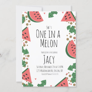 Watermelon Confetti Glitzer Waterning One Tropical Einladung