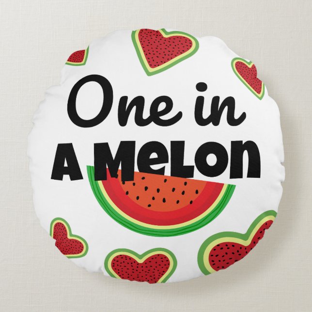Watermelon Delft : Un dans un Melon Coussin rond (Devant)