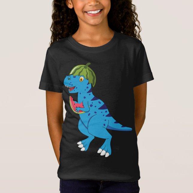Watermelon Dinosaur T Rex Sommer Frische Pasta mac T-Shirt (Vorderseite)