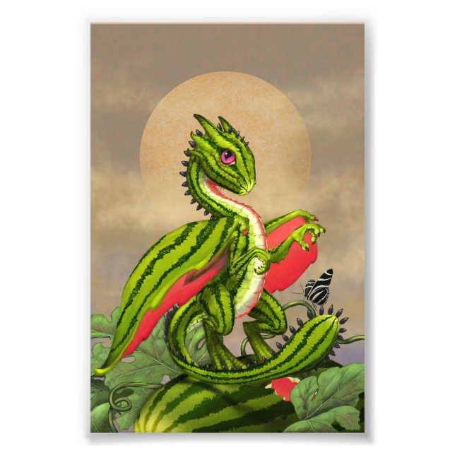 Watermelon Dragon 4x6 Print Fotodruck (Vorne)