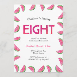 Watermelon Einladung zum 8. Geburtstag
