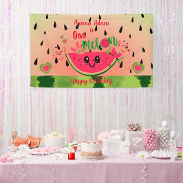 Watermelon Eins in einem Melon Girl's First Birthd Banner