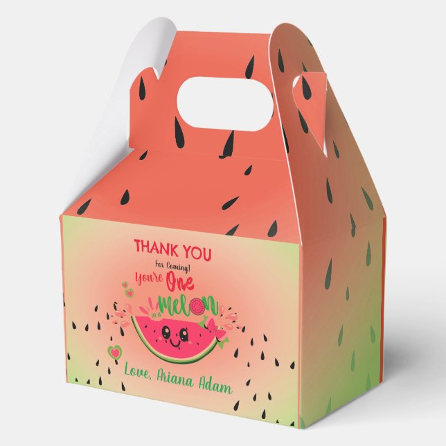 Watermelon Eins in einem Melon Girl's First Birthd Geschenkschachtel (Rückseite)