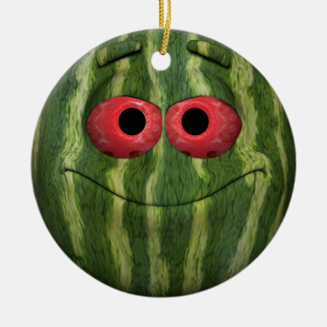 Watermelon Emoticon Keramikornament (Vorne)