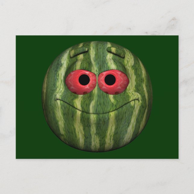 Watermelon Emoticon Postkarte (Vorderseite)