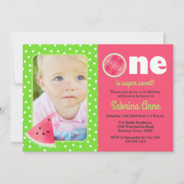 Watermelon First Birthday One ist süßes Foto Einladung