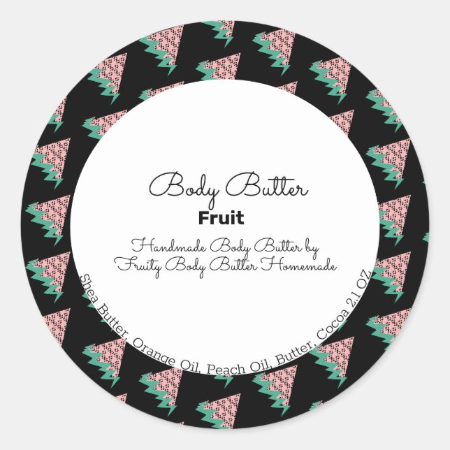 Watermelon Frucht Sommer Körper Butter Bath Brandi Runder Aufkleber (Vorderseite)