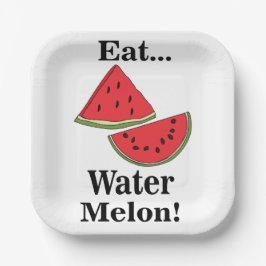 Watermelon Fruit Funny Tropical Summer Party Pappteller