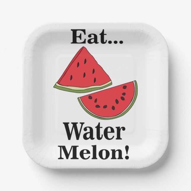 Watermelon Fruit Funny Tropical Summer Party Pappteller (Vorderseite)