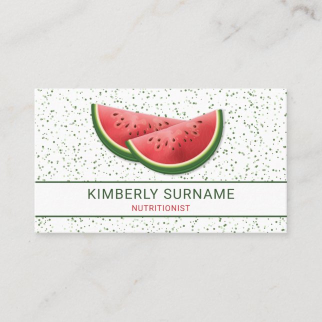 Watermelon Fruit Slices Nutritionist Diätetiker Visitenkarte (Vorderseite)