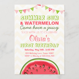 Watermelon Geburtstag Einladung Sonne Sommer Party