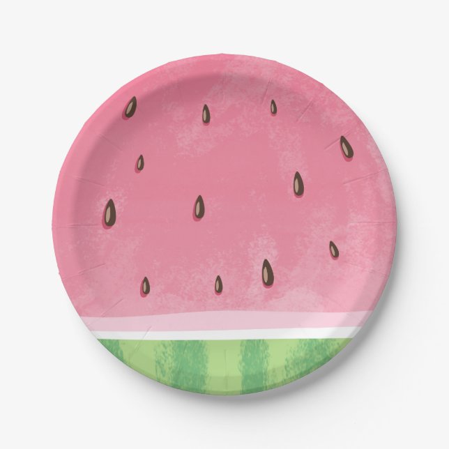 Watermelon Geburtstag Paper Plommer Melon Party Pappteller (Vorderseite)