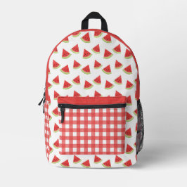 Watermelon Gingham Bedruckter Rucksack