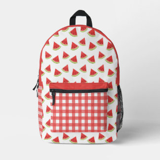 Watermelon Gingham Bedruckter Rucksack