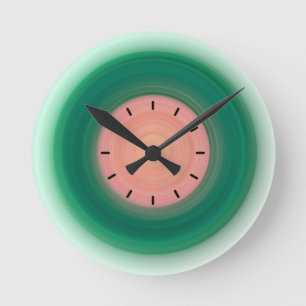 Watermelon :) Green and Pink Runde Wanduhr