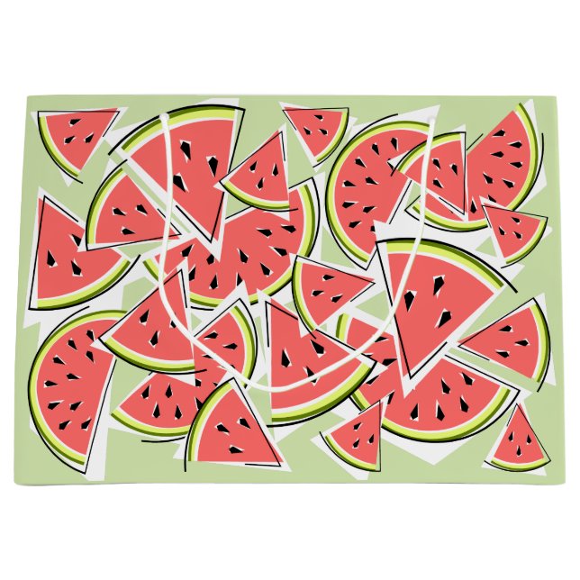 Watermelon Green Große Geschenktüte (Vorderseite)