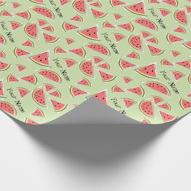 Watermelon Green Multi Name Geschenkpapier (Ecke)