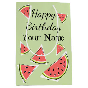 Watermelon Green Pieces Geburtsname Mittlere Geschenktüte