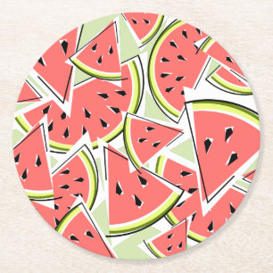 Watermelon Green Runder Pappuntersetzer