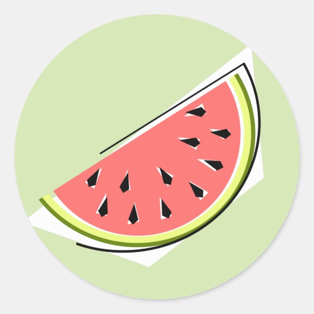 Watermelon Green Slice Aufkleber rund (Vorderseite)