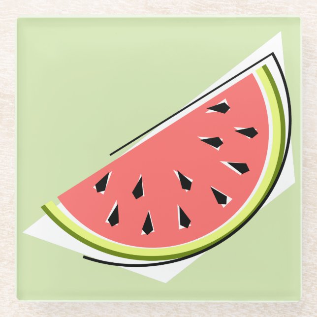 Watermelon Green Slice Glasuntersetzer (Vorderseite)