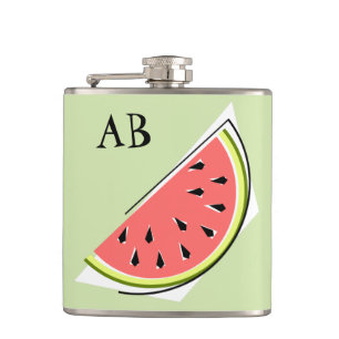 Watermelon Green Slice Monogram Flachmann