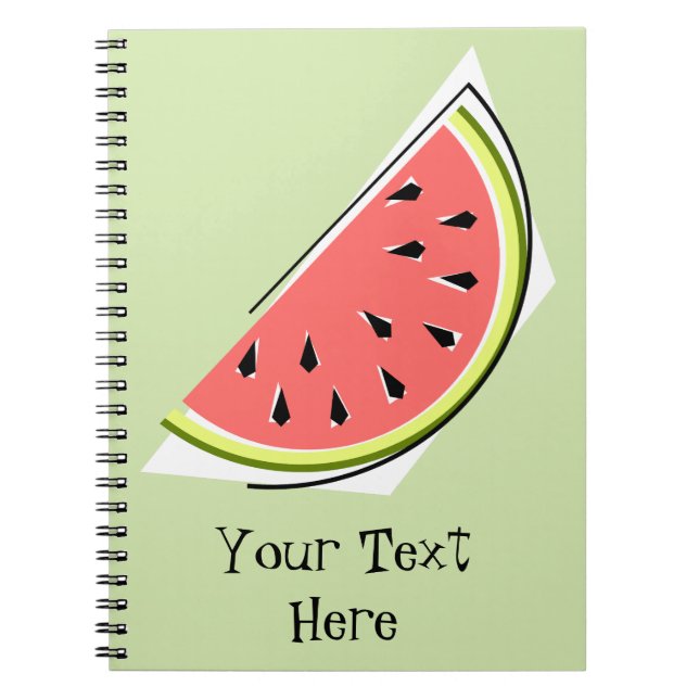 Watermelon Green Slice Text Notizblock (Vorderseite)