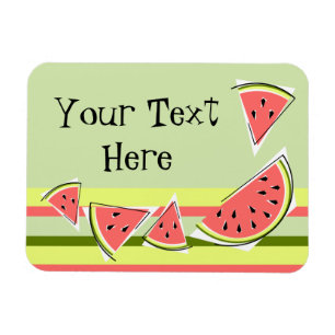 Watermelon Grüne Teile Streifen Klassischer Text Magnet