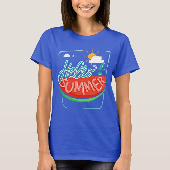 Watermelon Hello Summer T - Shirt (Vorderseite)