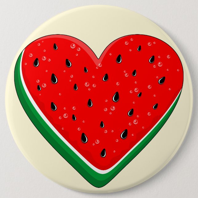 Watermelon Herzlich Willkommen am Valentinstag Button (Vorderseite)