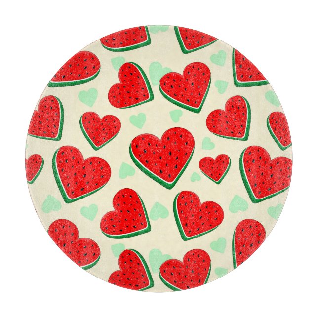 Watermelon Herzlich Willkommen am Valentinstag Schneidebrett (Vorderseite)