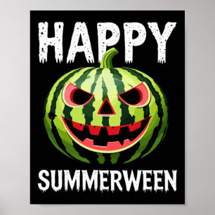 Watermelon Jackolantern SommerHalloween glückliche Poster