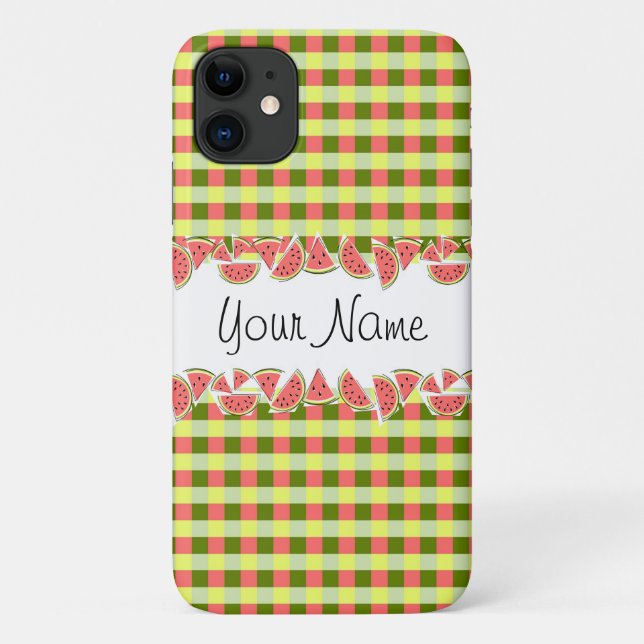 Watermelon Karo Klassischer Name iPhone-Fall Case-Mate iPhone Hülle (Rückseite)