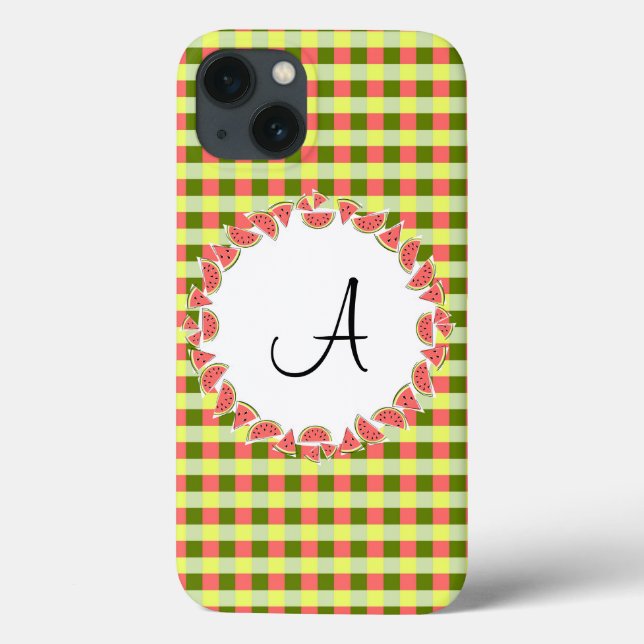 Watermelon Karo Monogram iPad Mini Gehäuse Case-Mate iPhone Hülle (Rückseite)