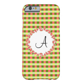 Watermelon Karo "Monogram" iPhone Gehäuse iPhone 15 Hülle