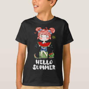 Watermelon Kawaii Anime Girl Hallo Sommer Früchte T-Shirt
