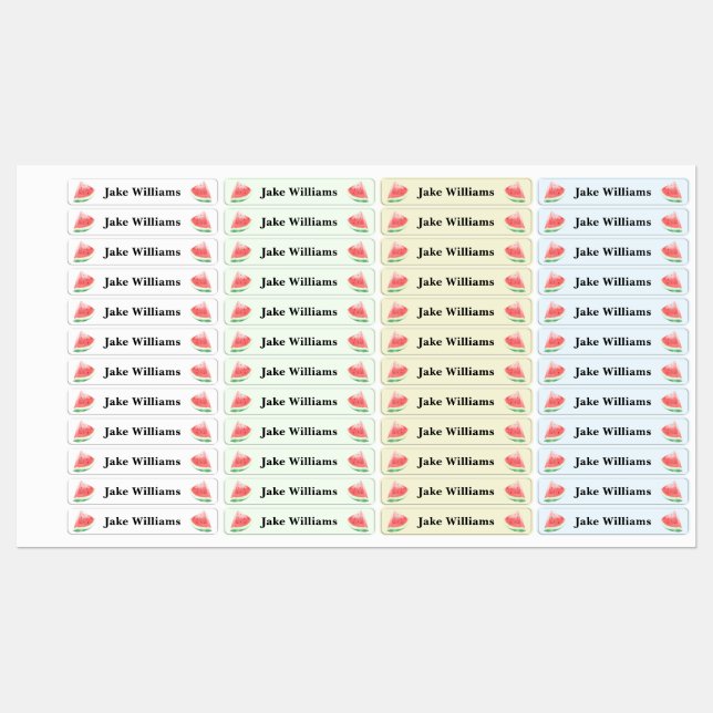 Watermelon Kids' Name Clothing School Labels Etiketten (Blatt)