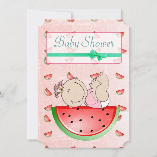 Watermelon Kinderdusche New Orleans Club Einladung (Vorderseite)