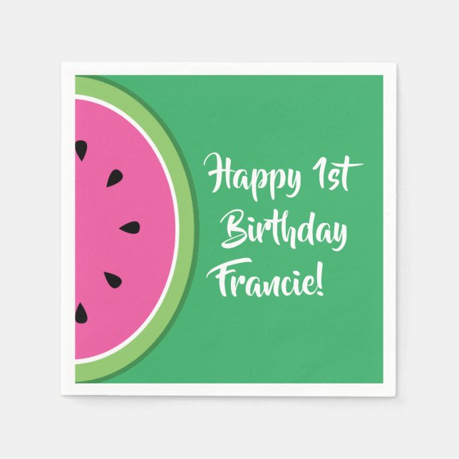 Watermelon Kindergeburt Niedlicher Sommer Serviette (Vorderseite)