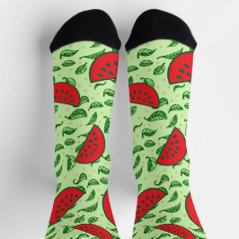 Watermelon Leaf Summer Socken