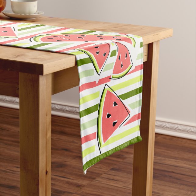 Watermelon Line Stripe Thin Table Runner Kurzer Tischläufer (Beispiel)