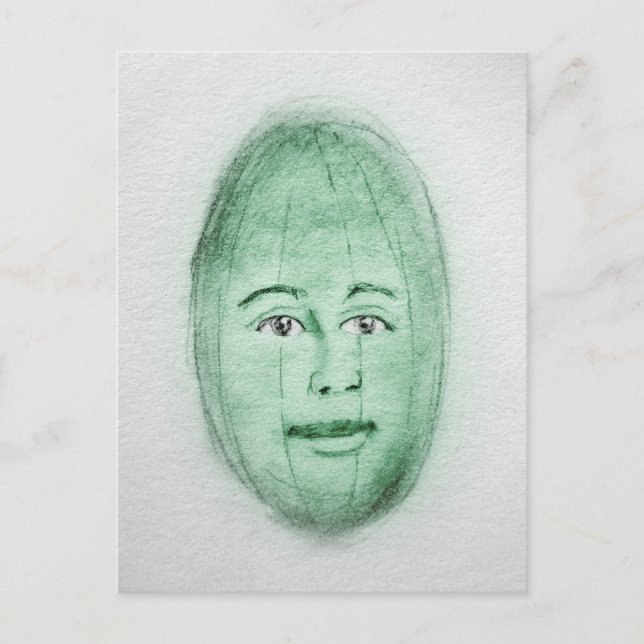 Watermelon Man Postcard - Weiße Kunst Postkarte (Vorderseite)