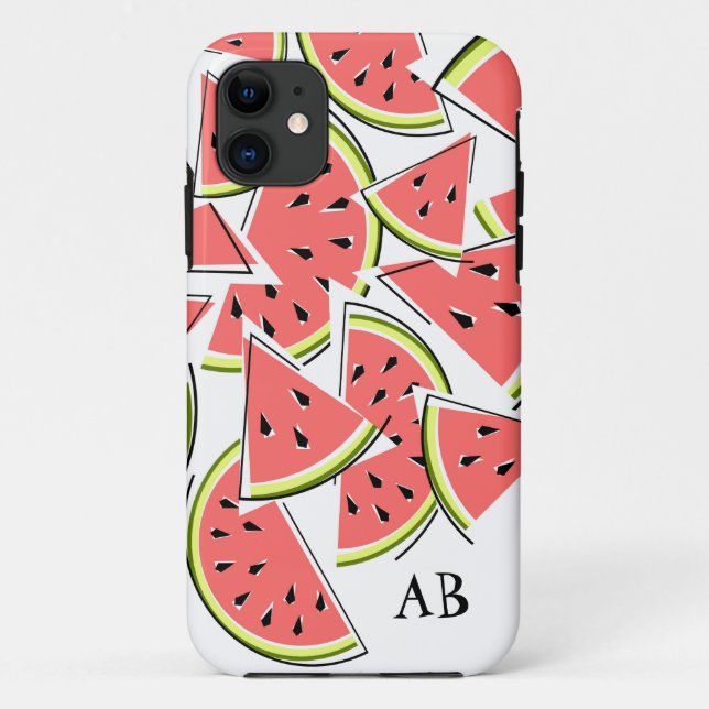 Watermelon 'Monogram' iPhone Gehäuse vertikal Case-Mate iPhone Hülle (Rückseite)